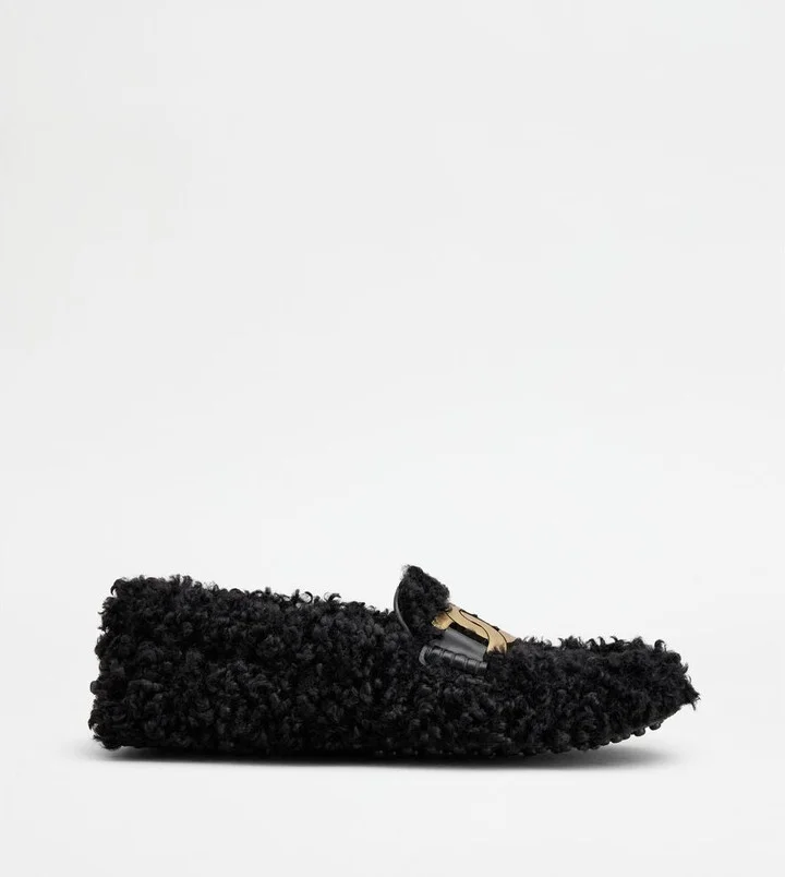 Kate Gommino Driving Shoes in Faux Fur and Leather