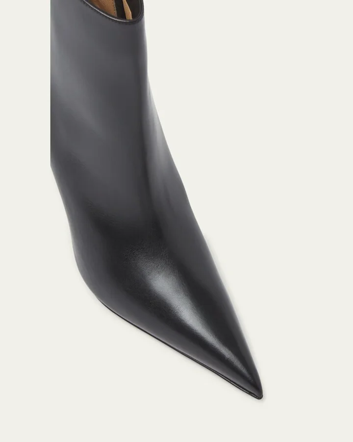 Kate Leather Red Sole Stiletto Booties - Image 9