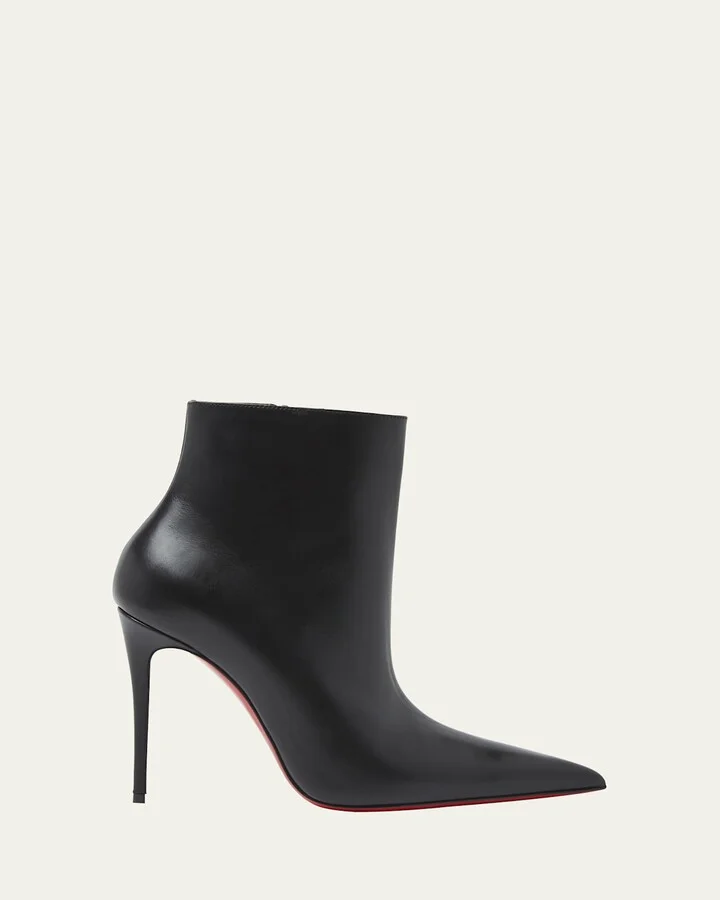 Kate Leather Red Sole Stiletto Booties