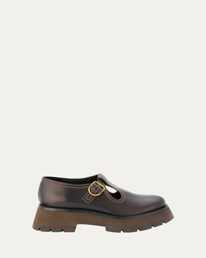 Kate Lug-Sole Mary Jane Loafers