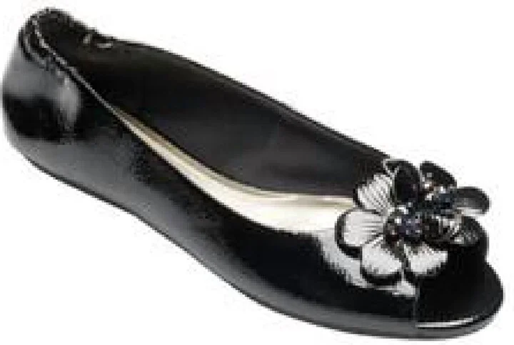 Kate Peep Toe In Black Patent