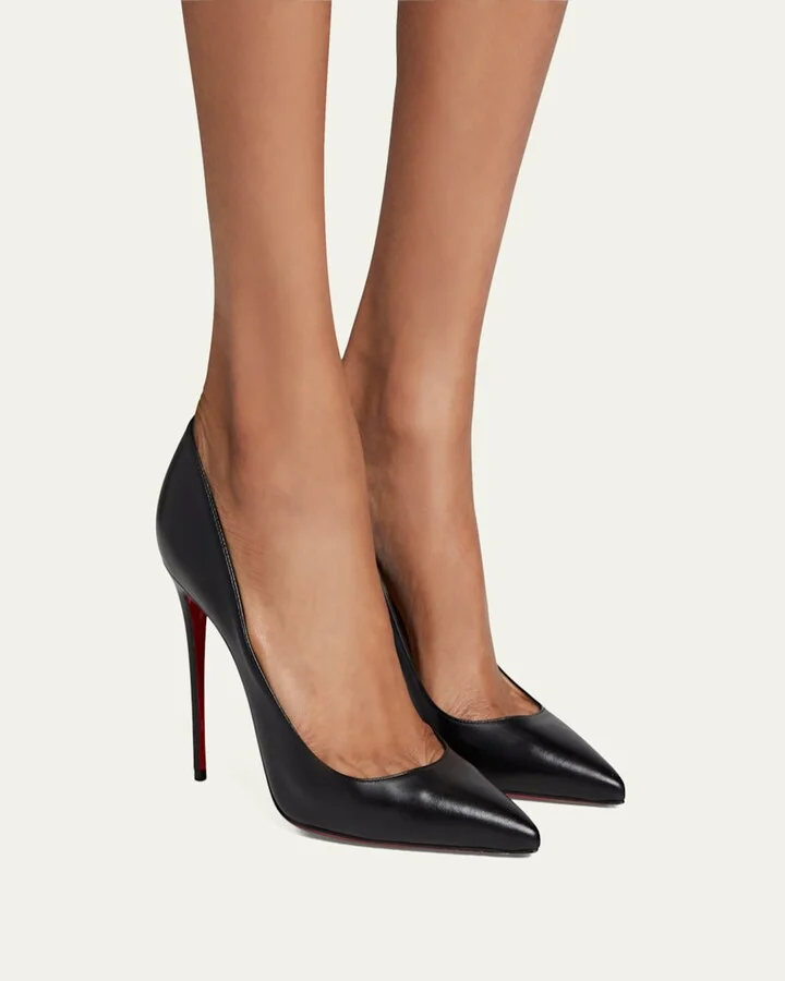 Kate Red Sole High-Heel Pumps, Black - Image 5