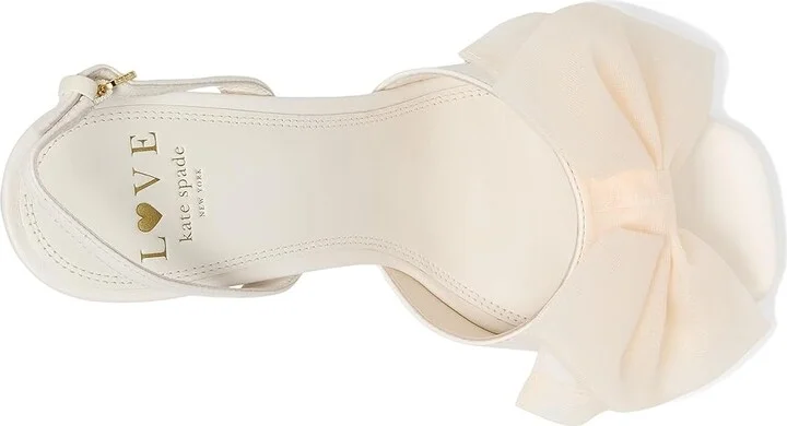 Kate Spade New York Beau Mesh Heeled Sandals Women's Dress Sandals Cream : 9 B - Medium, Leather - Image 2