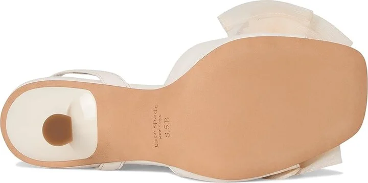 Kate Spade New York Beau Mesh Heeled Sandals Women's Dress Sandals Cream : 9 B - Medium, Leather - Image 3