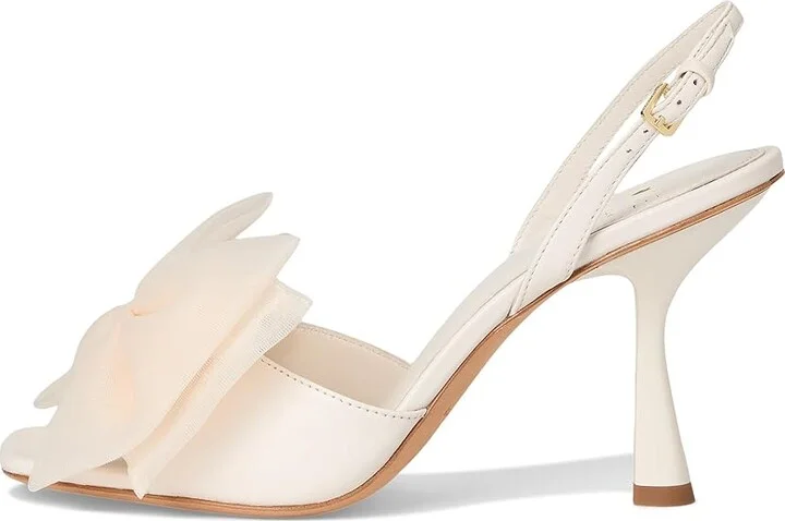 Kate Spade New York Beau Mesh Heeled Sandals Women's Dress Sandals Cream : 9 B - Medium, Leather - Image 6