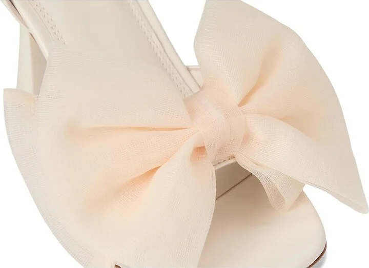 Kate Spade New York Beau Mesh Heeled Sandals Women's Dress Sandals Cream : 9 B - Medium, Leather - Image 7