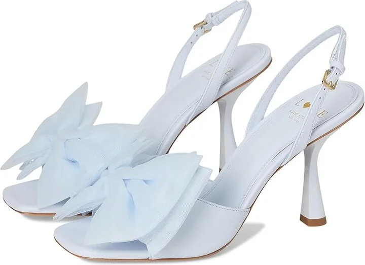 Kate Spade New York Beau Mesh Heeled Sandals Women's Dress Sandals Taro Milk : 6.5 B - Medium, Leather