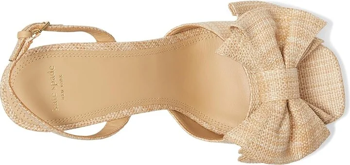 Kate Spade New York Beau Raffia Heeled Sandals Women's Dress Sandals Natural : 9.5 B - Medium - Image 2