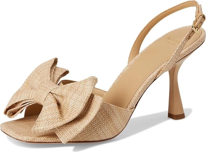 Kate Spade New York Beau Raffia Heeled Sandals Women's Dress Sandals Natural : 9.5 B - Medium - Image 5