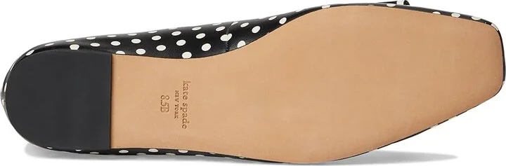 Kate Spade New York Bowdie Ballet Flat Women's Shoes Black/Cream : 5 M, Leather - Image 3