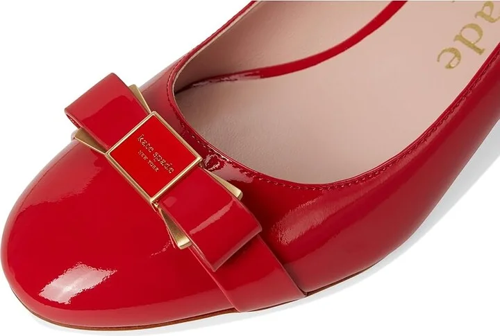 Kate Spade New York Bowdie Ballet Pumps High Women's Heels Cherry Rouge : 6.5 M, Leather - Image 7