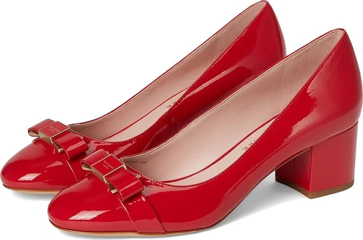 Kate Spade New York Bowdie Ballet Pumps High Women's Heels Cherry Rouge : 6.5 M, Leather