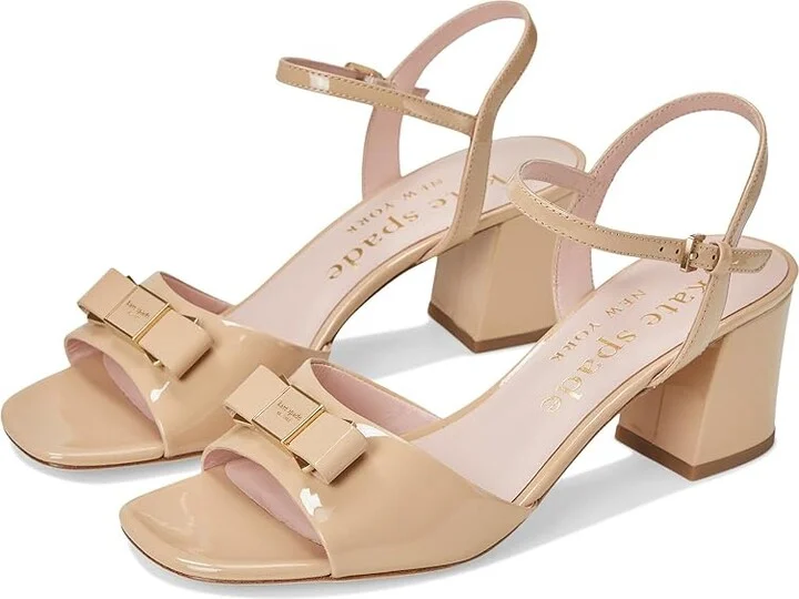 Kate Spade New York Bowdie Mid Women's Sandals Beach Sand : 9.5 M, Leather