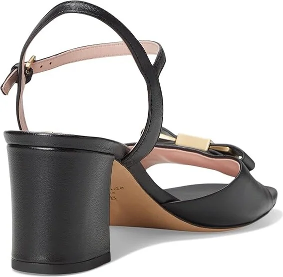 Kate Spade New York Bowdie Mid Women's Sandals Black : 8.5 M, Leather - Image 4