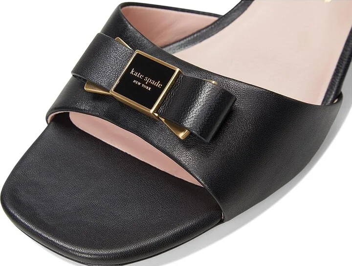 Kate Spade New York Bowdie Mid Women's Sandals Black : 8.5 M, Leather - Image 7
