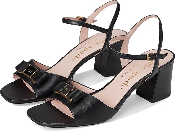Kate Spade New York Bowdie Mid Women's Sandals Black : 8.5 M, Leather
