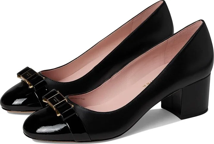 Kate Spade New York Bowdie Pumps High Women's Heels Black : 5 M, Leather
