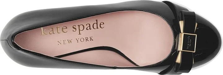Kate Spade New York Bowdie Wedge High Women's Heels Black : 9.5 M, Leather - Image 2