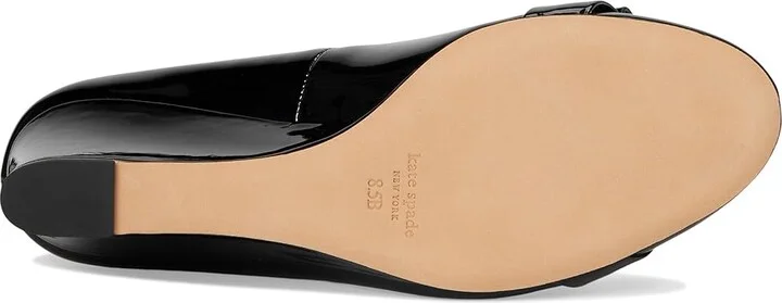 Kate Spade New York Bowdie Wedge High Women's Heels Black : 9.5 M, Leather - Image 3