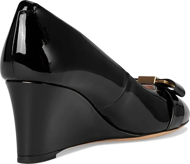 Kate Spade New York Bowdie Wedge High Women's Heels Black : 9.5 M, Leather - Image 4