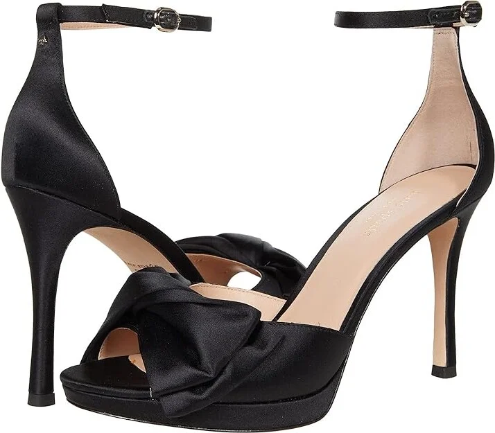 Kate Spade New York Bridal Bow Women's Shoes Black : 10 M, Satin