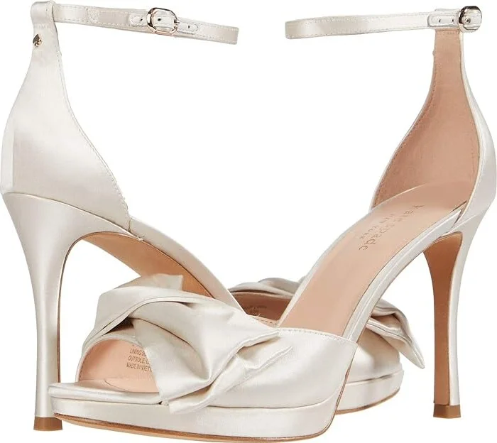 Kate Spade New York Bridal Bow Women's Shoes Ivory Satin : 5 M