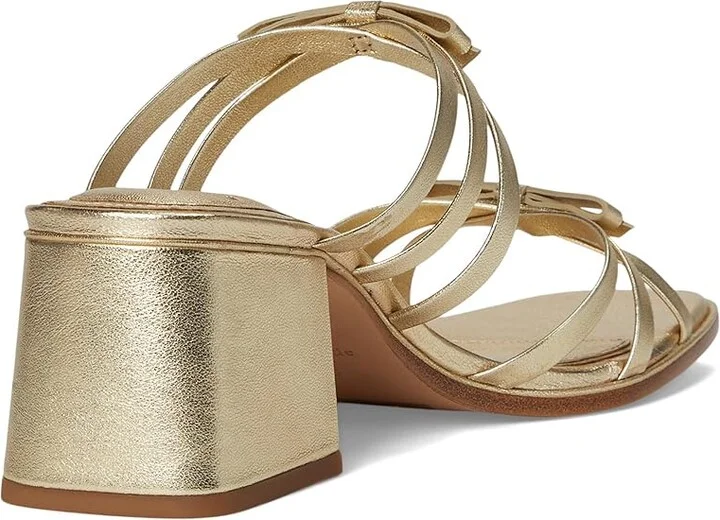 Kate Spade New York Carolina Block Heel Sandals Women's Wedge Shoes Pale Gold : 6.5 M, Leather - Image 4