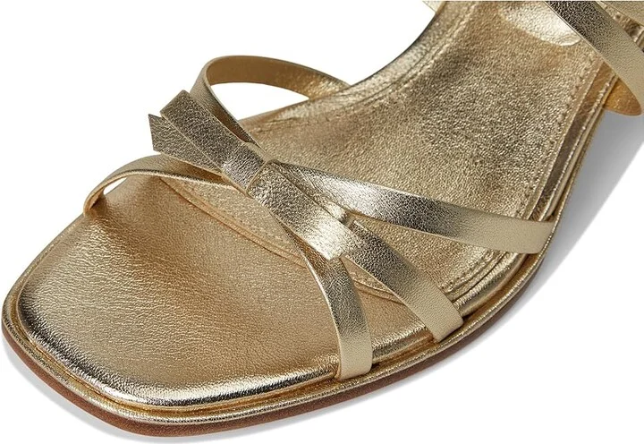 Kate Spade New York Carolina Block Heel Sandals Women's Wedge Shoes Pale Gold : 6.5 M, Leather - Image 7