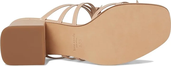 Kate Spade New York Carolina Block Heel Sandals Women's Wedge Shoes Peach Shake : 8 M, Leather - Image 3