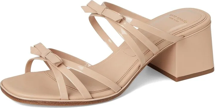 Kate Spade New York Carolina Block Heel Sandals Women's Wedge Shoes Peach Shake : 8 M, Leather - Image 5