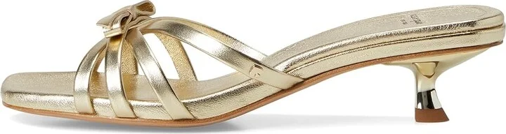 Kate Spade New York Carolina Metallic Leather Kitten Heel Sandals Women's Sandals Light Gold : 7 B - Medium - Image 6