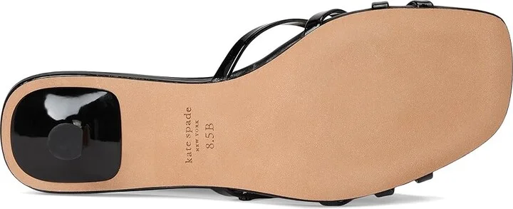 Kate Spade New York Carolina Patent Leather Kitten Heel Sandals Women's Sandals Black : 9.5 B - Medium - Image 3