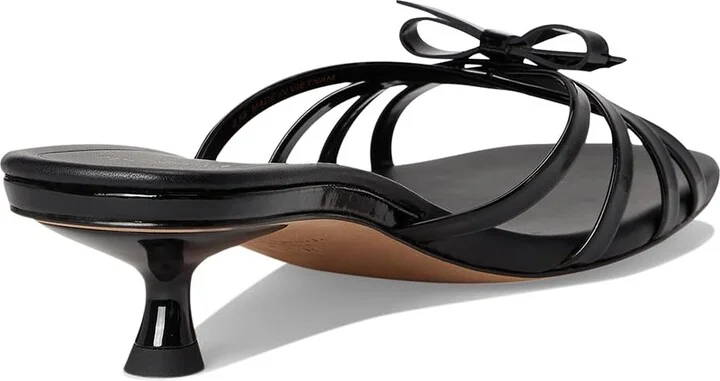 Kate Spade New York Carolina Patent Leather Kitten Heel Sandals Women's Sandals Black : 9.5 B - Medium - Image 4