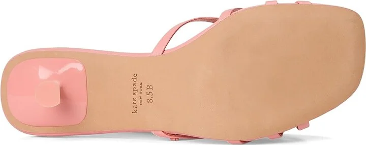 Kate Spade New York Carolina Pebbled Leather Kitten Heel Sandals Women's Wedge Shoes Setting Sun : 9 B - Medium - Image 3