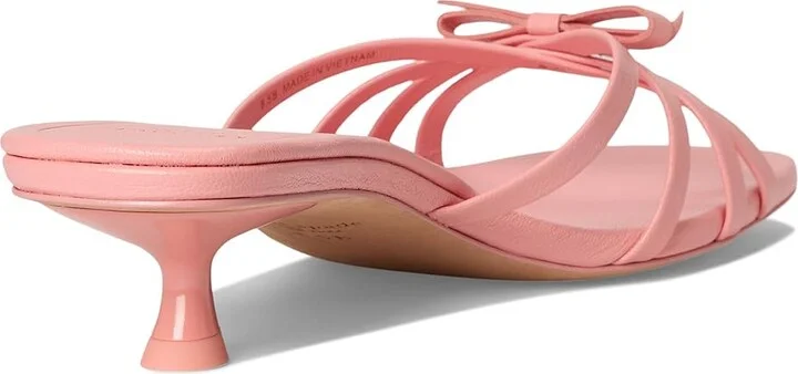 Kate Spade New York Carolina Pebbled Leather Kitten Heel Sandals Women's Wedge Shoes Setting Sun : 9 B - Medium - Image 4
