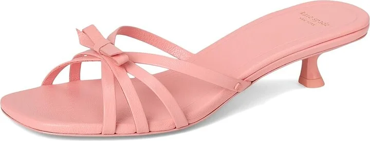 Kate Spade New York Carolina Pebbled Leather Kitten Heel Sandals Women's Wedge Shoes Setting Sun : 9 B - Medium - Image 5
