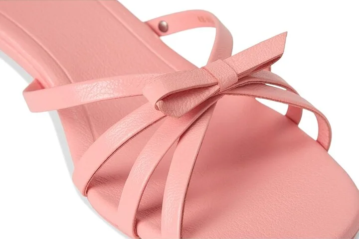 Kate Spade New York Carolina Pebbled Leather Kitten Heel Sandals Women's Wedge Shoes Setting Sun : 9 B - Medium - Image 7
