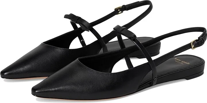 Kate Spade New York Carolina Slingback Flat Women's Shoes Black : 7 M, Leather