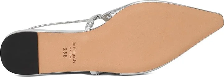 Kate Spade New York Carolina Slingback Flat Women's Shoes Silver : 8 M, Leather - Image 3