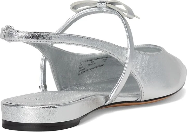 Kate Spade New York Carolina Slingback Flat Women's Shoes Silver : 8 M, Leather - Image 4