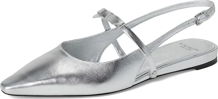 Kate Spade New York Carolina Slingback Flat Women's Shoes Silver : 8 M, Leather - Image 5