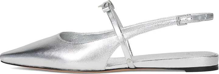 Kate Spade New York Carolina Slingback Flat Women's Shoes Silver : 8 M, Leather - Image 6