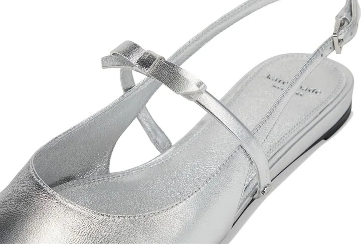 Kate Spade New York Carolina Slingback Flat Women's Shoes Silver : 8 M, Leather - Image 7