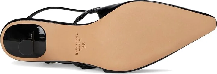 Kate Spade New York Carolina Slingback Kitten Heel Women's Shoes Black : 6.5 M, Leather - Image 3