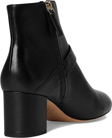 Kate Spade New York Dakota Zip Up Mid Heeled Bootie High Women's Heels Black : 9.5 M, Leather - Image 4