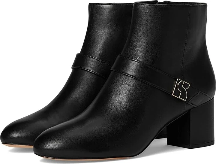 Kate Spade New York Dakota Zip Up Mid Heeled Bootie High Women's Heels Black : 9.5 M, Leather