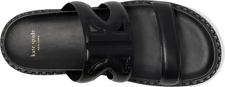 Kate Spade New York Duo Footbed Sandal Women's Wedge Shoes Black : 7.5 M, Leather - Image 2