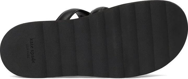 Kate Spade New York Duo Footbed Sandal Women's Wedge Shoes Black : 7.5 M, Leather - Image 3