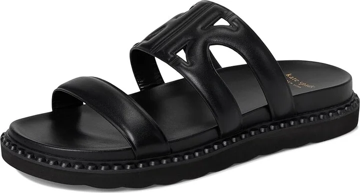 Kate Spade New York Duo Footbed Sandal Women's Wedge Shoes Black : 7.5 M, Leather - Image 5