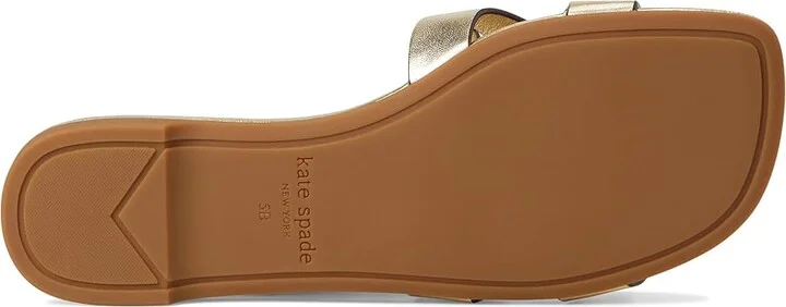 Kate Spade New York Duo Metallic Leather Slide Sandals Women's Dress Sandals Pale Gold : 8 B - Medium - Image 3